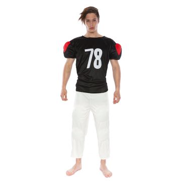 Football Player Costumes - Mens American Football Player Halloween Fancy Dress Adult Costume