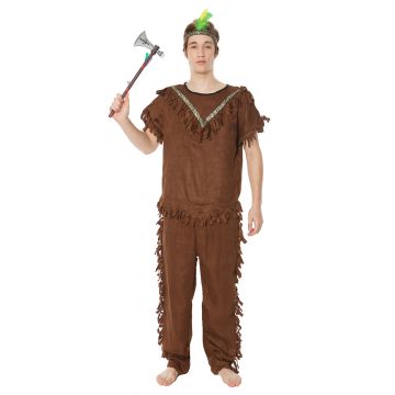 Wild West Costumes - Mens Noble Warrior Native American Indian Halloween Fancy Dress Adult Costume