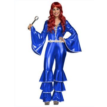 70s ABBA Dancing Dream Disco Blue Jumpsuit vb3082newblue