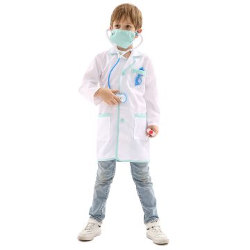 Kids Doctor Costume - White Lab Coat with Stethoscope and Medical Props