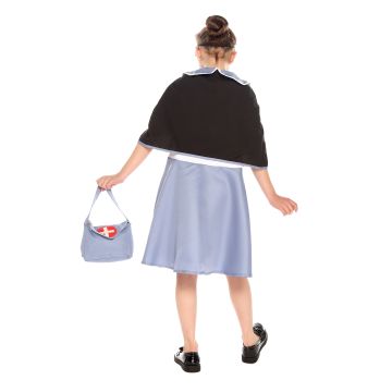 Girls Vintage Nurse Costume with Cape and Medical Bag - WWI Florence Nightingale Style