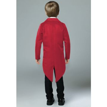 Kids Red Ringmaster Tailcoat Costume with Top Hat - Magician Jacket