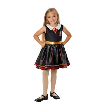 Girls Harry Potter Gryffindor tutu dress with gold waistband and house crest