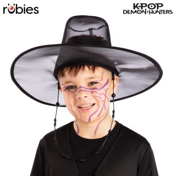 Kids Jinu Demon Hat - K-Pop Demon Hunters Mesh Crown with Beaded Straps
