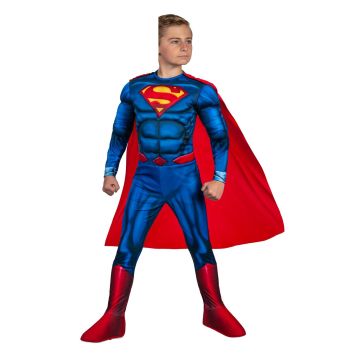 Kids Deluxe Superman Costume - Padded Muscle Jumpsuit with Cape