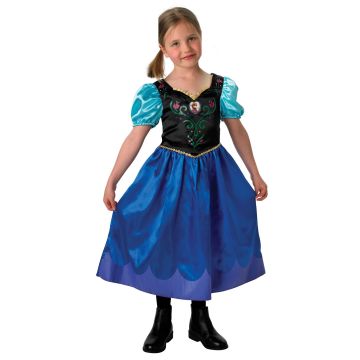 Girls Disney Frozen Anna Costume Dress - Princess Gown with Floral Bodice