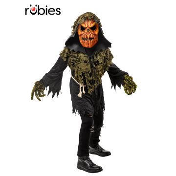 Kids Pumpkin Ghoul Costume - Halloween Jack-O'-Lantern Monster Robe Set