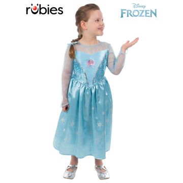 Girls Disney Frozen Elsa Deluxe Dress Costume with Cape