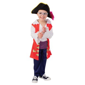 Kids Captain Feathersword Wiggles Costume - Child Pirate Shirt Pants Hat Set