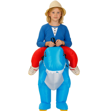 Kids Inflatable Dinosaur Ride-On Costume with Hat