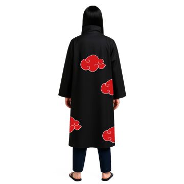 Adult Rogue Ninja Robe - Black Cloak with Red Cloud Motifs