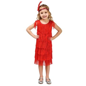 red 20s Girls Gatsby Fancy Dress Flapper