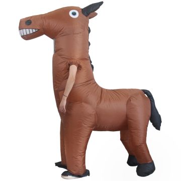 Adult Inflatable Horse Costume - Brown Farm Animal Ride-On Suit