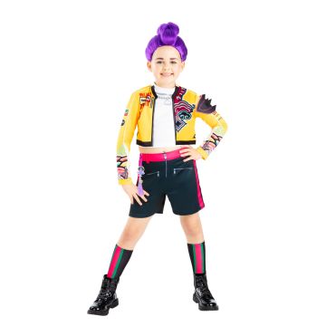 Kids Rumi Kpop Demon Hunters Costume - Yellow Jacket Streetwear Set