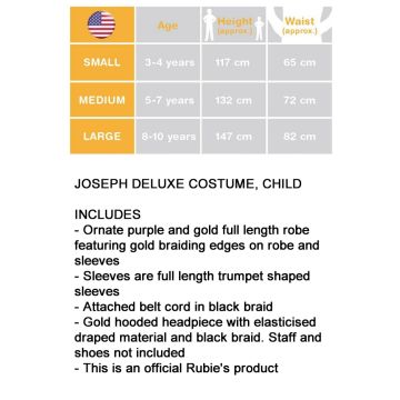 Kids Joseph Costume - Christmas Nativity Robe with Headpiece