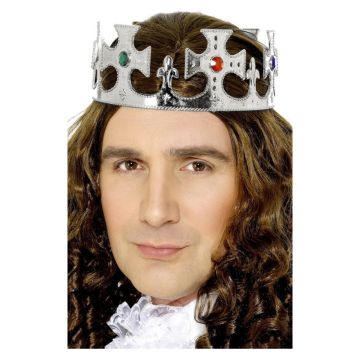 Adult Gold King Crown with Jewels - Medieval Royal Headpiece