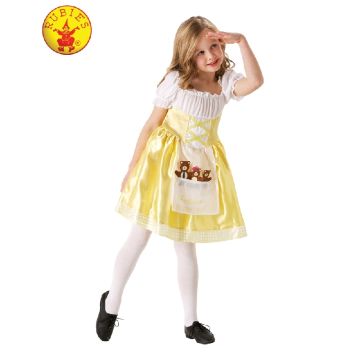 Girls Goldilocks Costume Child Book Week Day Fancy Dress Kids Three Bears Outfit