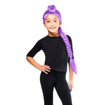 Kids K-Pop Character Wig - Purple Braid, Pink Pigtails or Black Bob Style