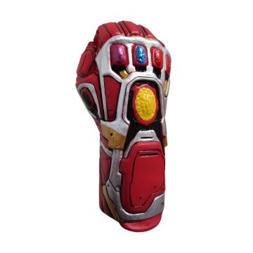 Kids Marvel Avengers Endgame Nano Gauntlet with Infinity Stones - front view showing red and silver armor detailing