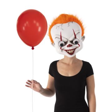 Adult Pennywise IT Clown Mask with Orange Hair