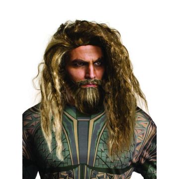 Adult Aquaman Wig and Beard Set - Blonde Layered Costume Accessory with Adhesive - alternate view