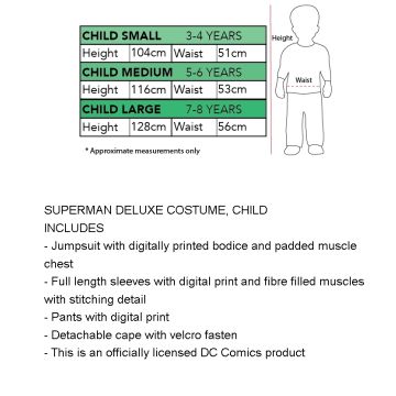 Kids Superman Muscle Jumpsuit Costume with Cape - DC Superhero