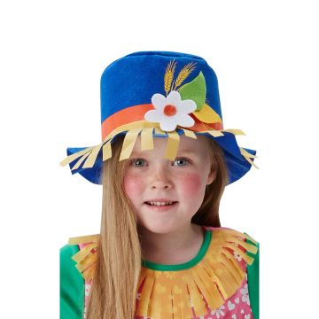 Girls Scarecrow Costume Dress with Hat - Wizard of Oz Dorothy's Friend