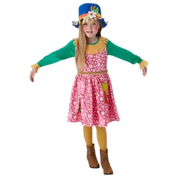 Girls Scarecrow Costume Dress with Hat - Wizard of Oz Dorothy's Friend - alternate view 3