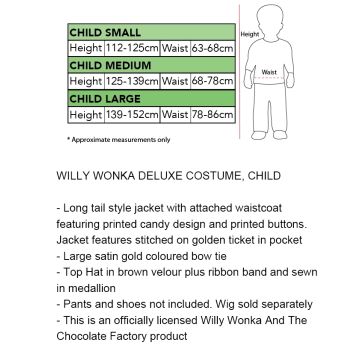 Kids Willy Wonka Costume - Boys Chocolate Factory Tailcoat Set with Top Hat