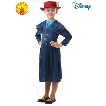 Girls Mary Poppins Costume - Disney Nanny Dress with Bowler Hat