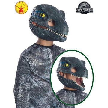 Kids Velociraptor Blue Moveable Jaw Mask 