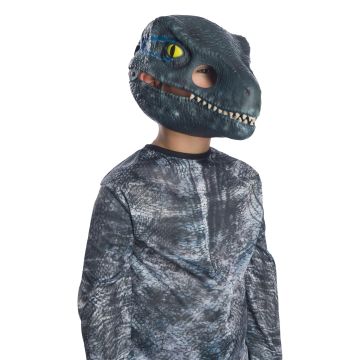 Kids Velociraptor Blue Moveable Jaw Mask - alternate view