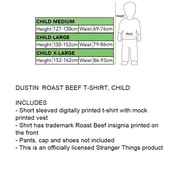 Kids Dustin Stranger Things Roast Beef T-Shirt Costume