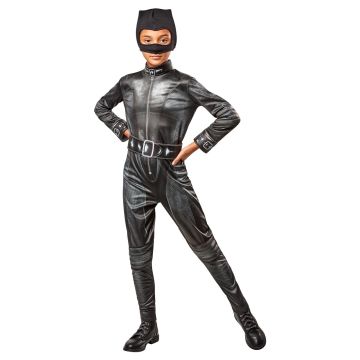Close-up of Catwoman costume digital print showing tactical armour panel details