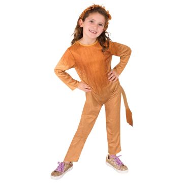 Childrens Lion Costume - Full Body Jumpsuit with Mane & Tail - alternate view