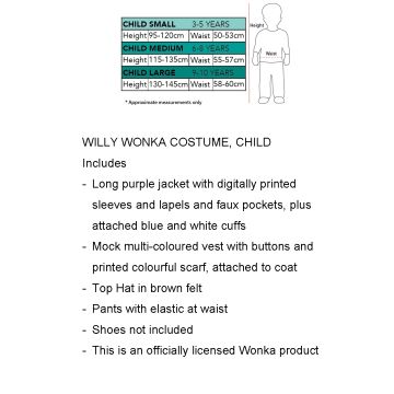 Kids Willy Wonka Costume - Purple Jacket with Top Hat