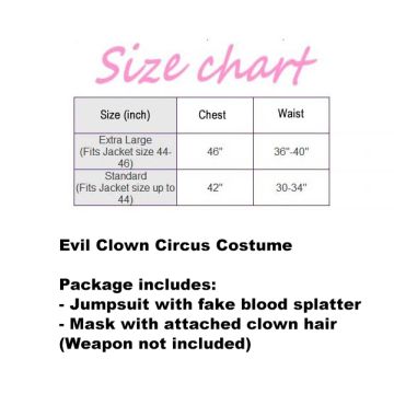 Mens Grinning Evil Clown Circus Costume Halloween Horror Party Scary Suit Mask