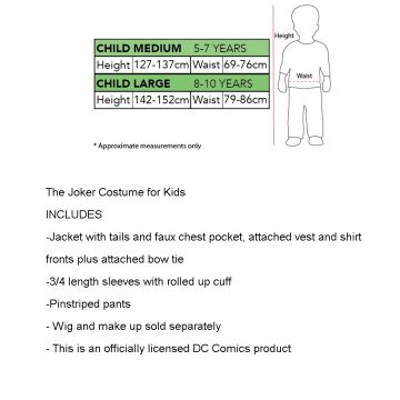 Kids Joker Costume - Purple Villain Suit with Tails and Bow Tie