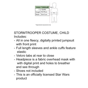 Toddler Star Wars Stormtrooper Costume with Helmet - Full Body Fleece Jumpsuit