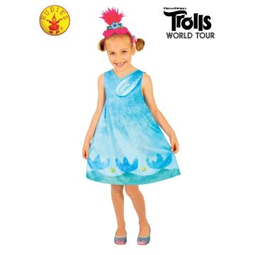Girls Poppy from Trolls Dress Costume with Hair Headband