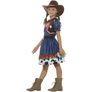 Texan Cowgirl Rodeo Wild West Western Sheriff Fancy Dress Up Girl Costume - alternate view 2