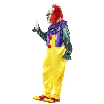 Adult Classic Horror Clown Costume with Mask and Wig