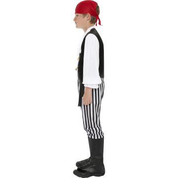 Kids Caribbean Pirate Costume with Waistcoat and Boot Covers