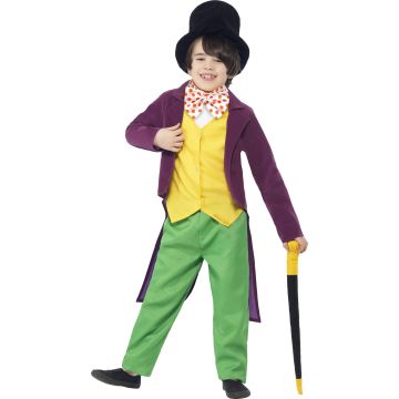 Roald Dahl Willy Wonka Chocolate Factory Boys Book Week Fancy Kids Costume - alternate view