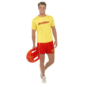 Sports Costumes - Licensed Mens Baywatch Beach Lifeguard Uniform Smiffys Fancy Dress Costume Outfits