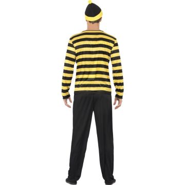 Adults Where's Wally Costume Mens Odlaw Yellow Waldo Fancy Dress