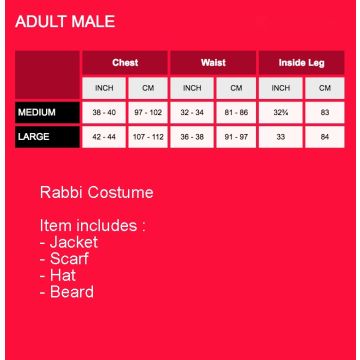 Adult Rabbi Costume 