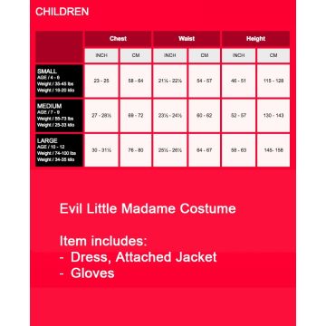 Girls Villain Dress Costume - Evil Fashion Designer Outfit with Gloves
