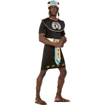 Adult Egyptian Pharaoh Costume - King Tunic with Striped Headdress