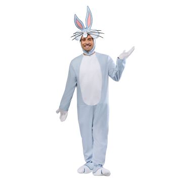 Adult Bugs Bunny Costume - Looney Tunes Onesie Jumpsuit with Headpiece
